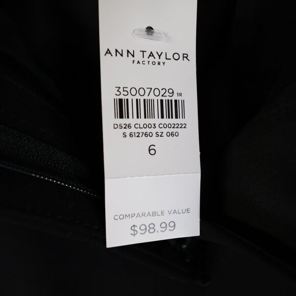 Ann Taylor The Straight Leg Curvy Fit Black Pants Womens Size 6 NWT - Picture 3 of 10
